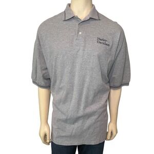 Harley Davidson Mens 2X Polo Shirt Gray Short Sleeve Daytona Beach Florida Logo